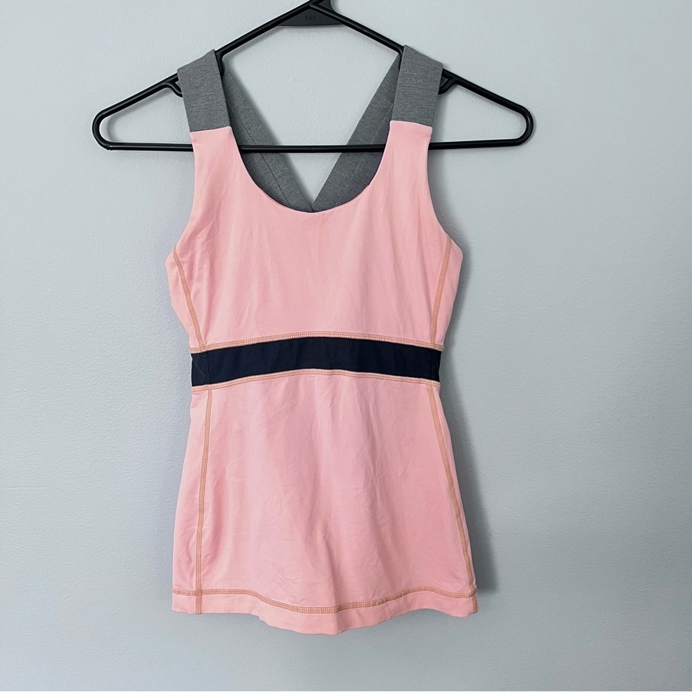 Lululemon orange and gray activewear tank top size 4